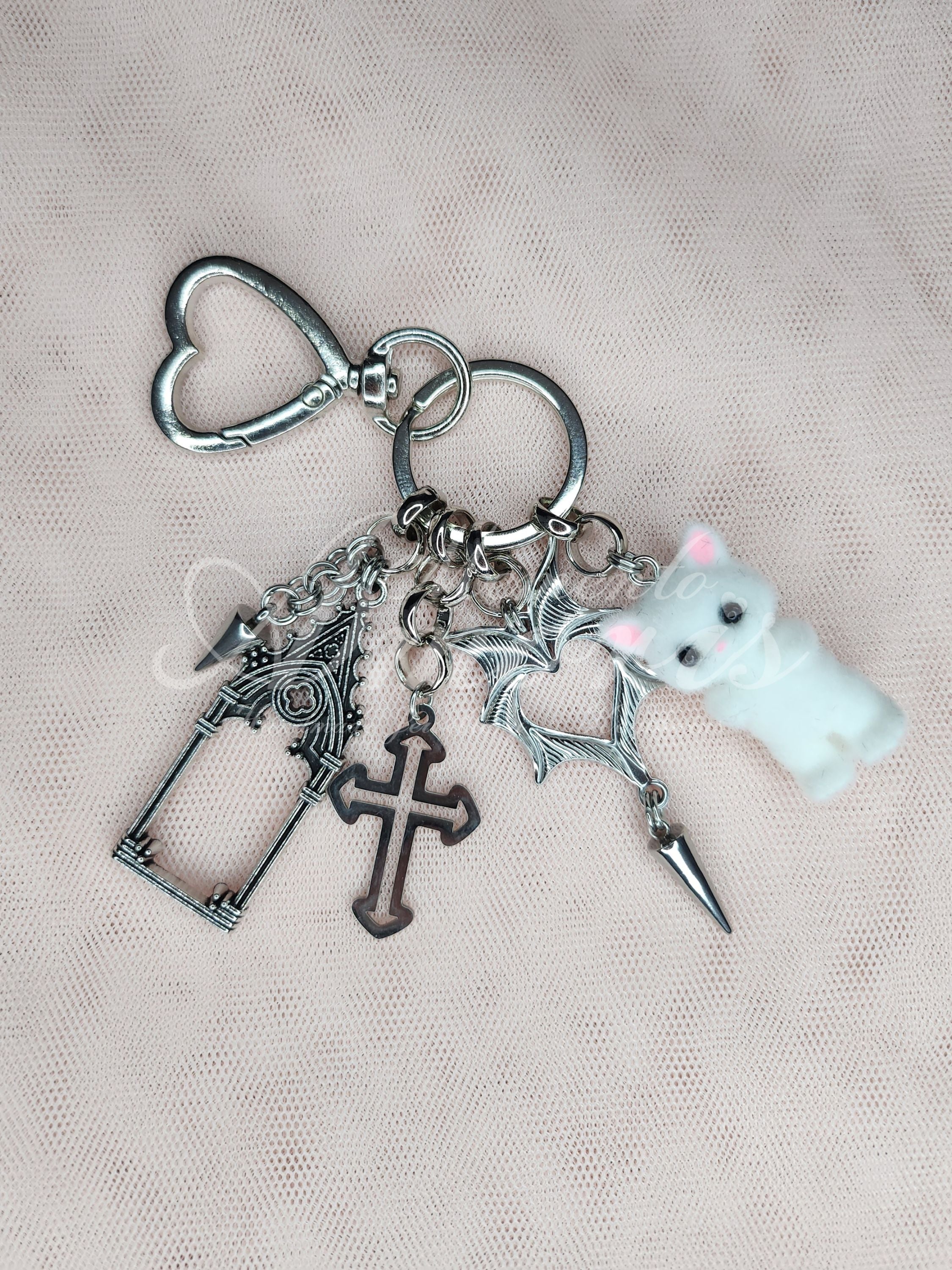 Gothic Kitty Keychain