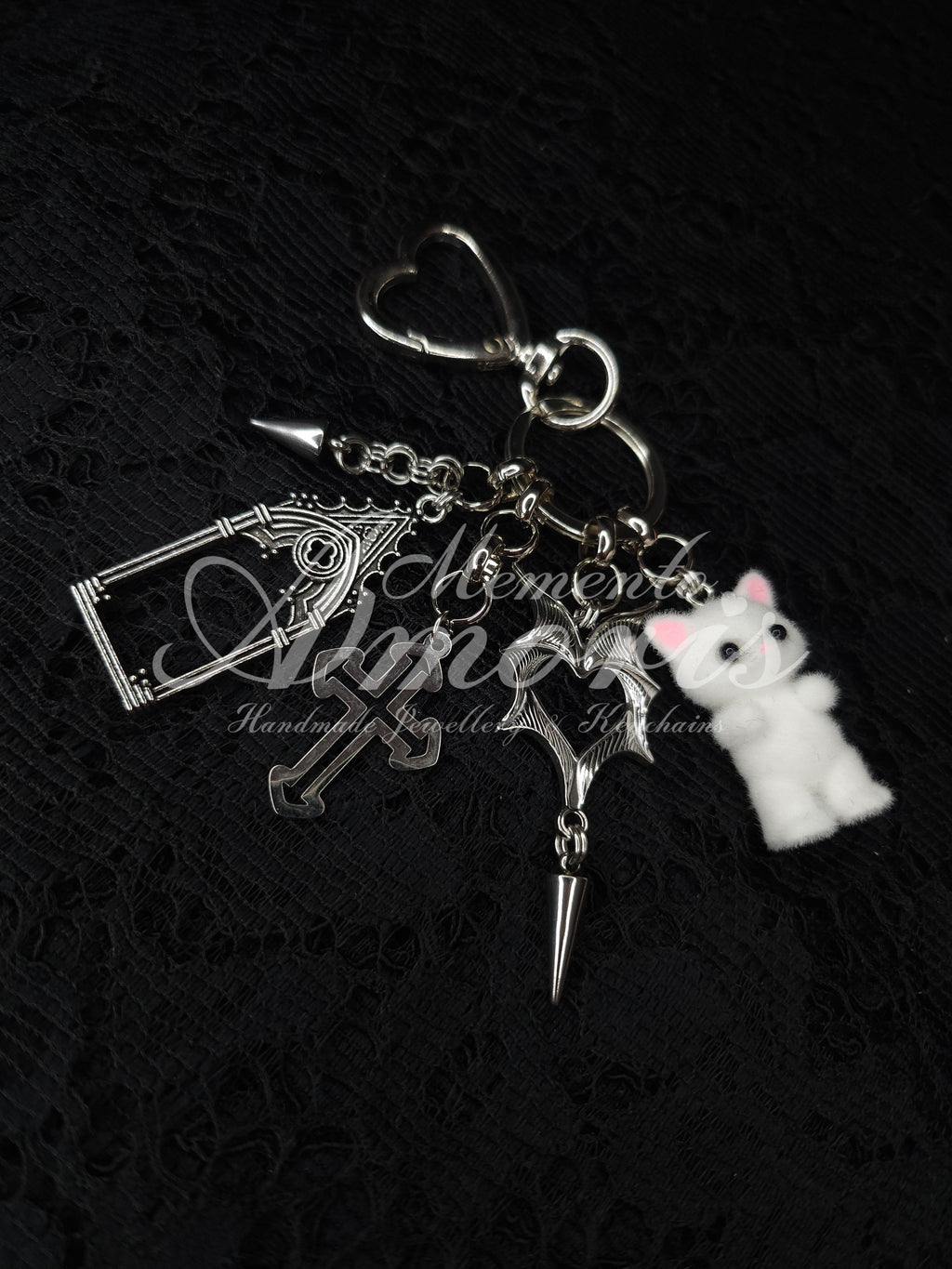 Gothic Kitty Keychain