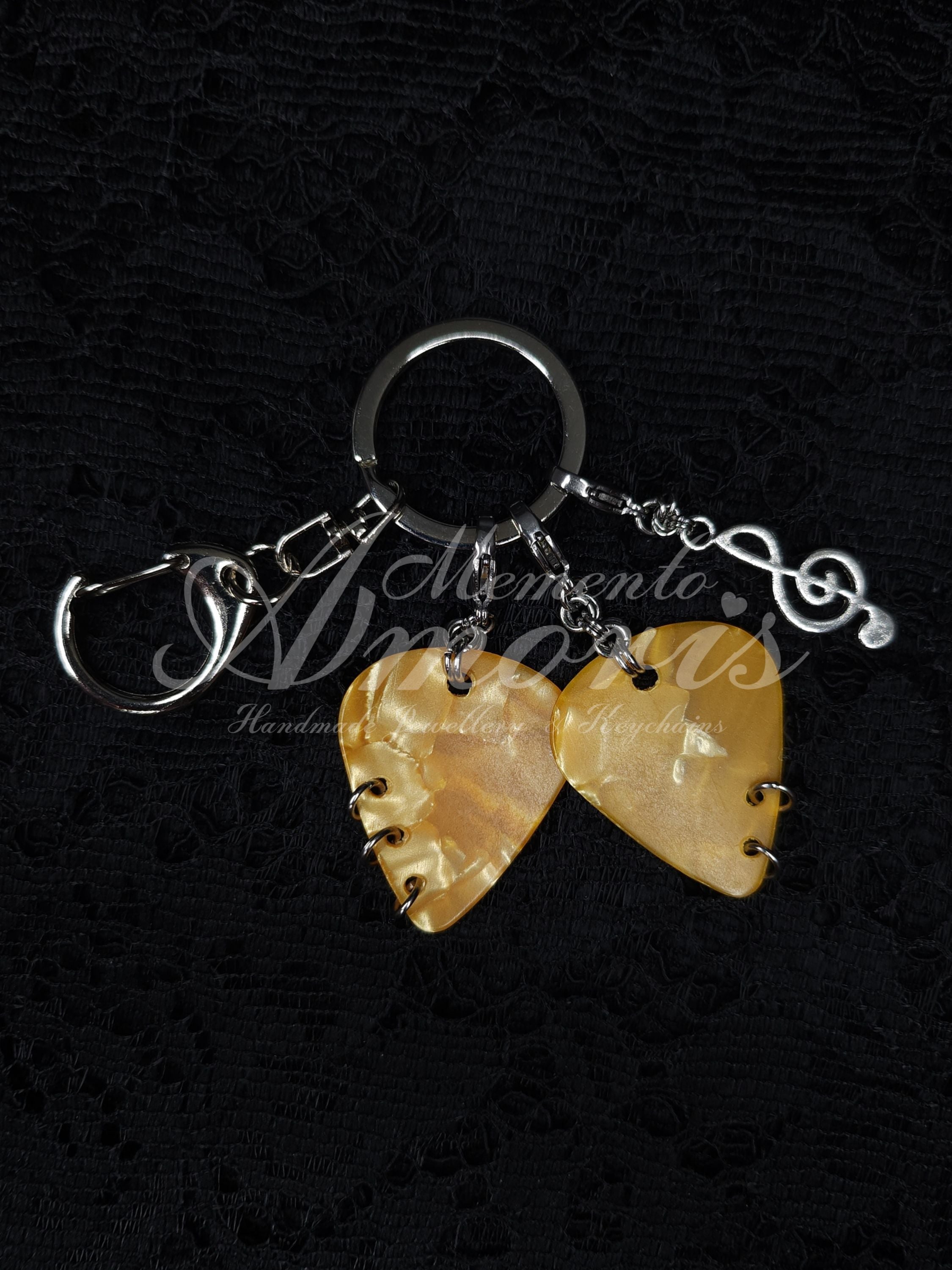 Musical Plectrum Keychain in yellow