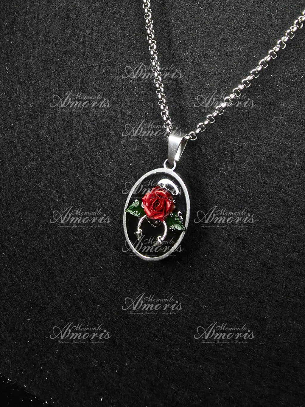 Dark Rose Charm Necklace