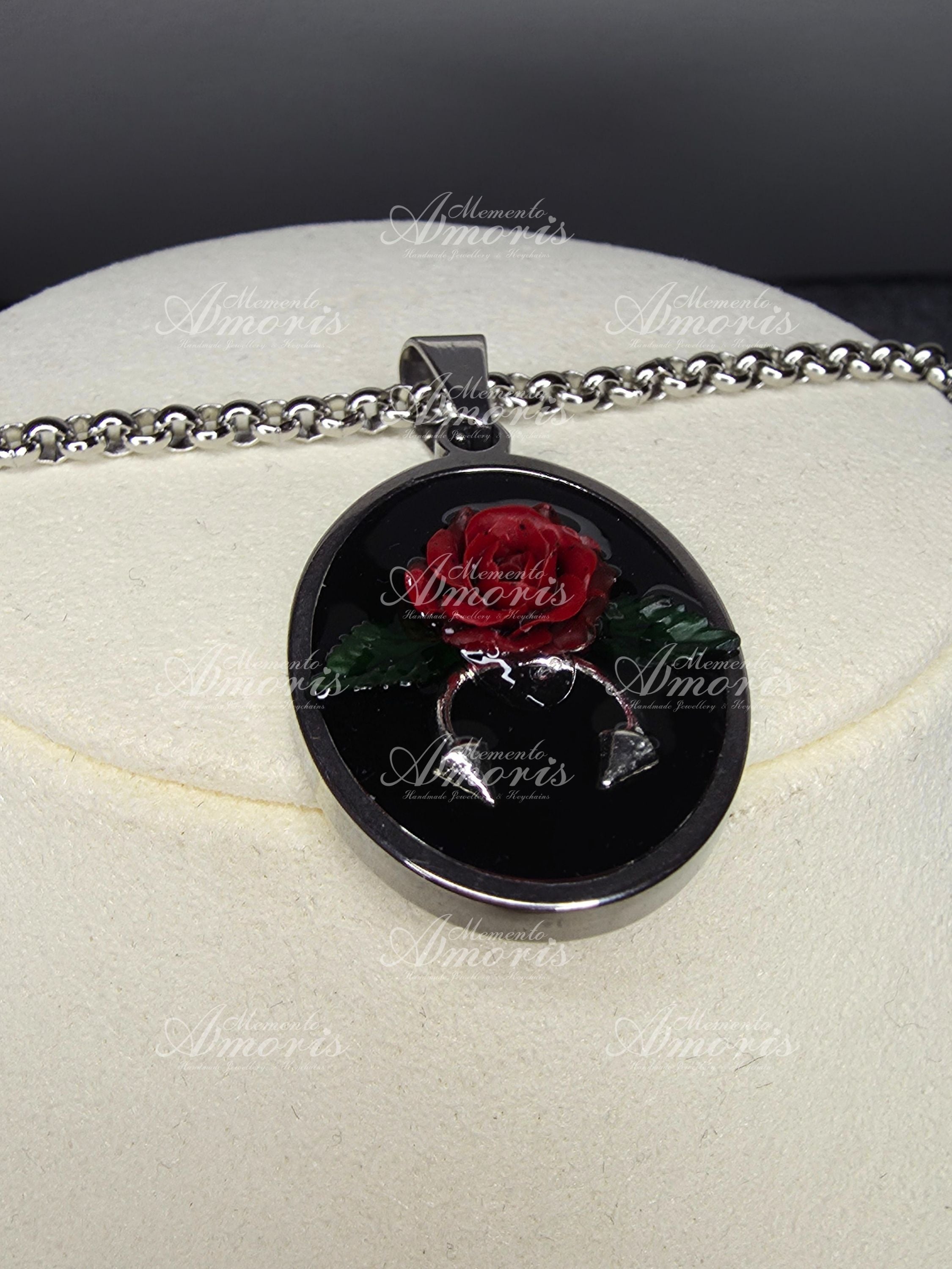 Dark Rose Charm Necklace