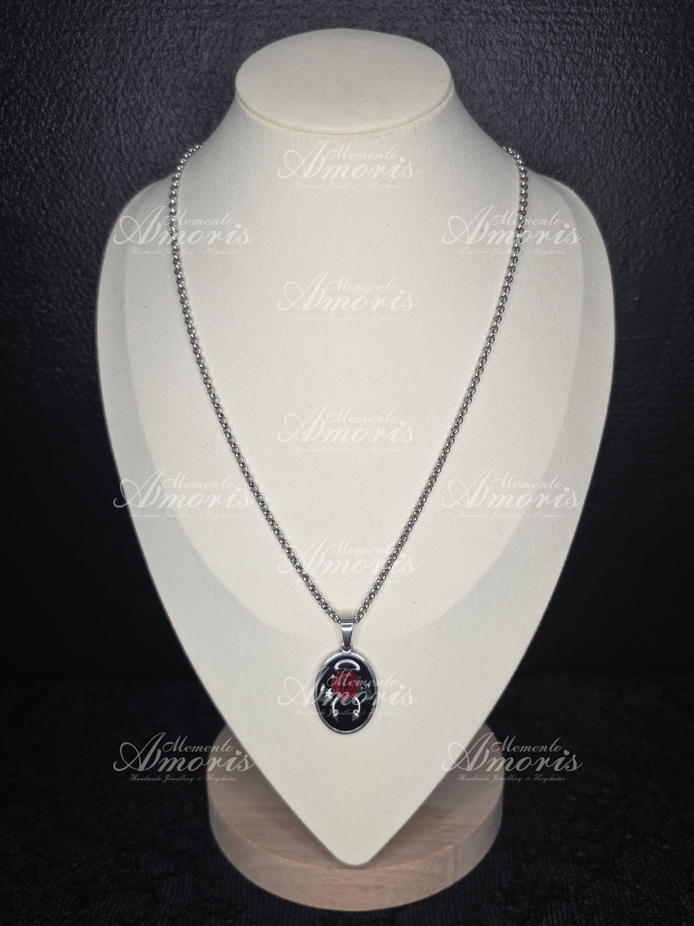 Dark Rose Charm Necklace