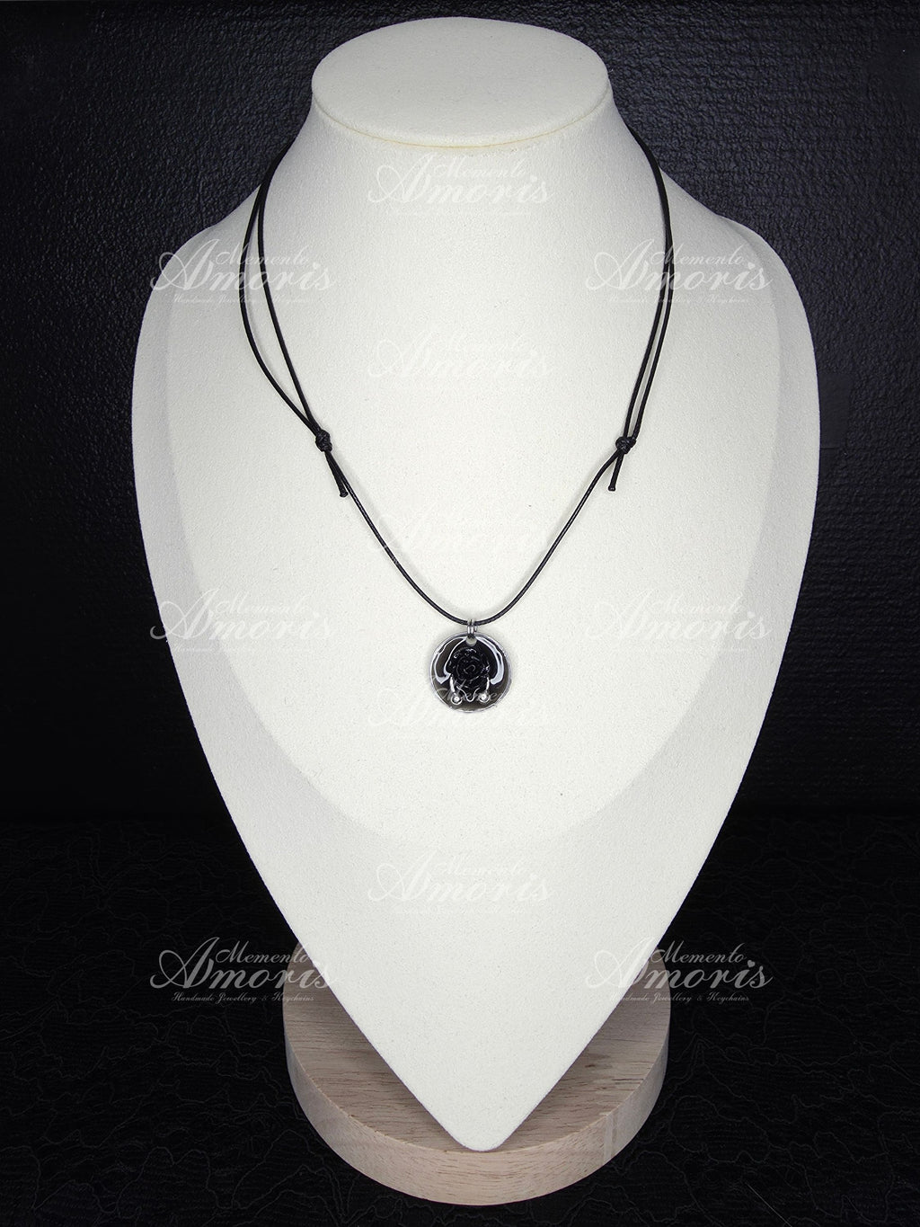 Black Rose Charm Necklace