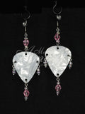 Plectrum Earrings 'Coquette' in white, silver
