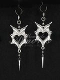 Wicked Heart Earrings in silver