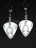 Plectrum Earrings 'Pierced x9' in white, silver