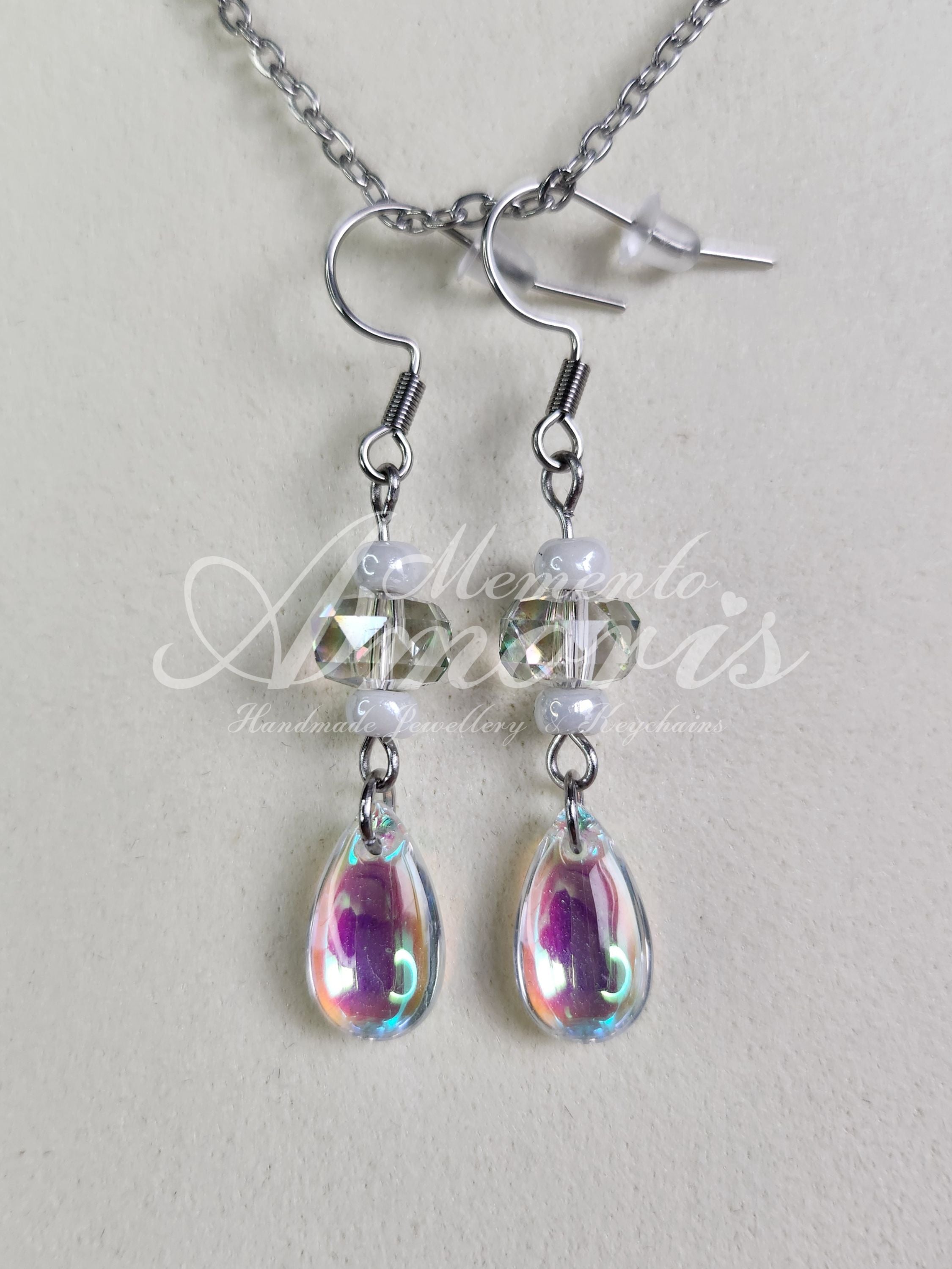 Mermaid Crystal Earrings in silver