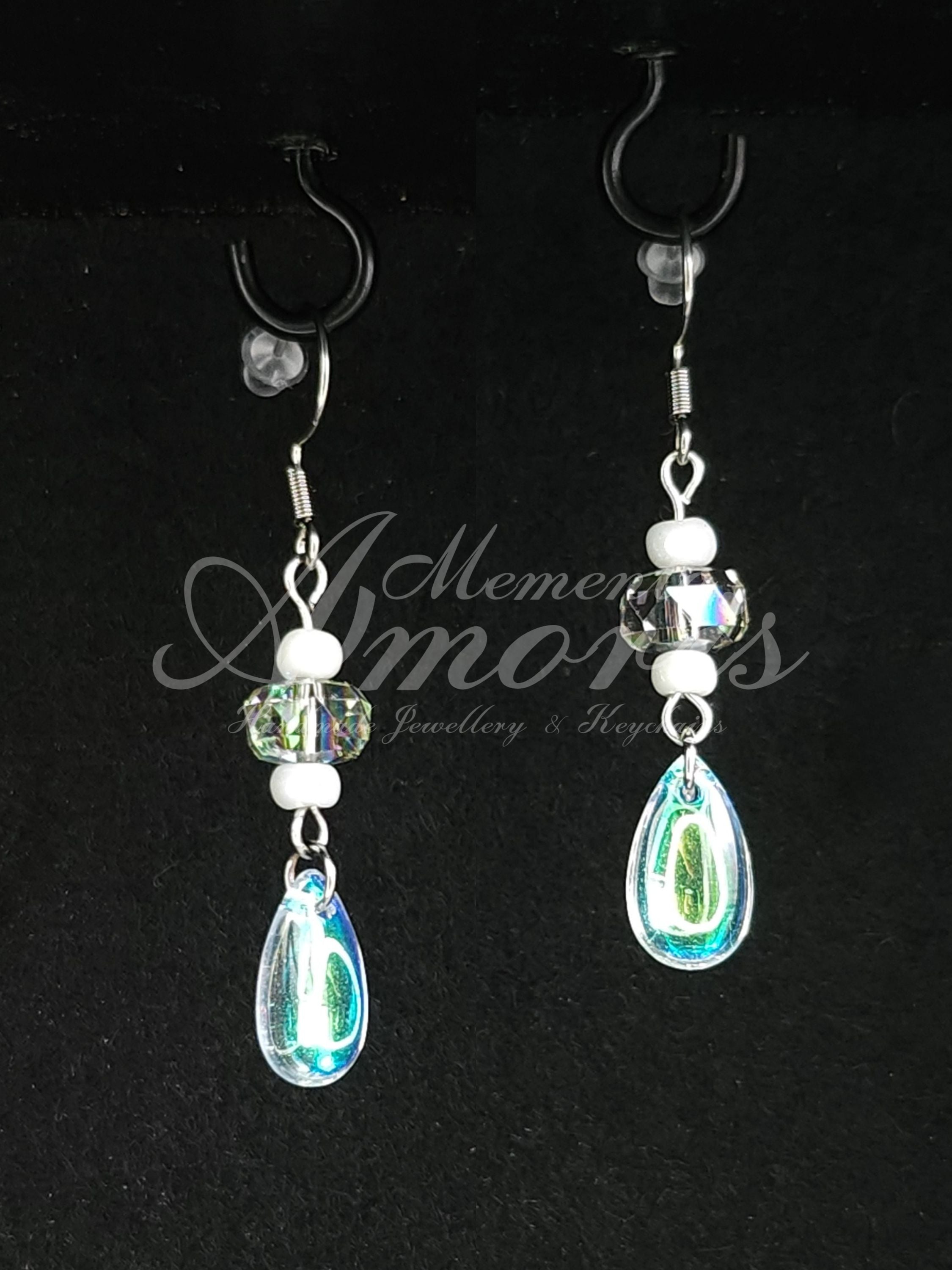 Mermaid Crystal Earrings in silver