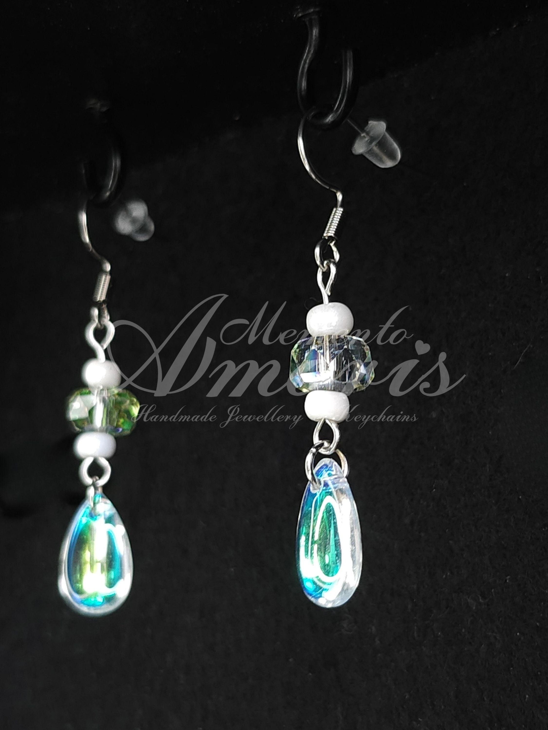 Mermaid Crystal Earrings in silver
