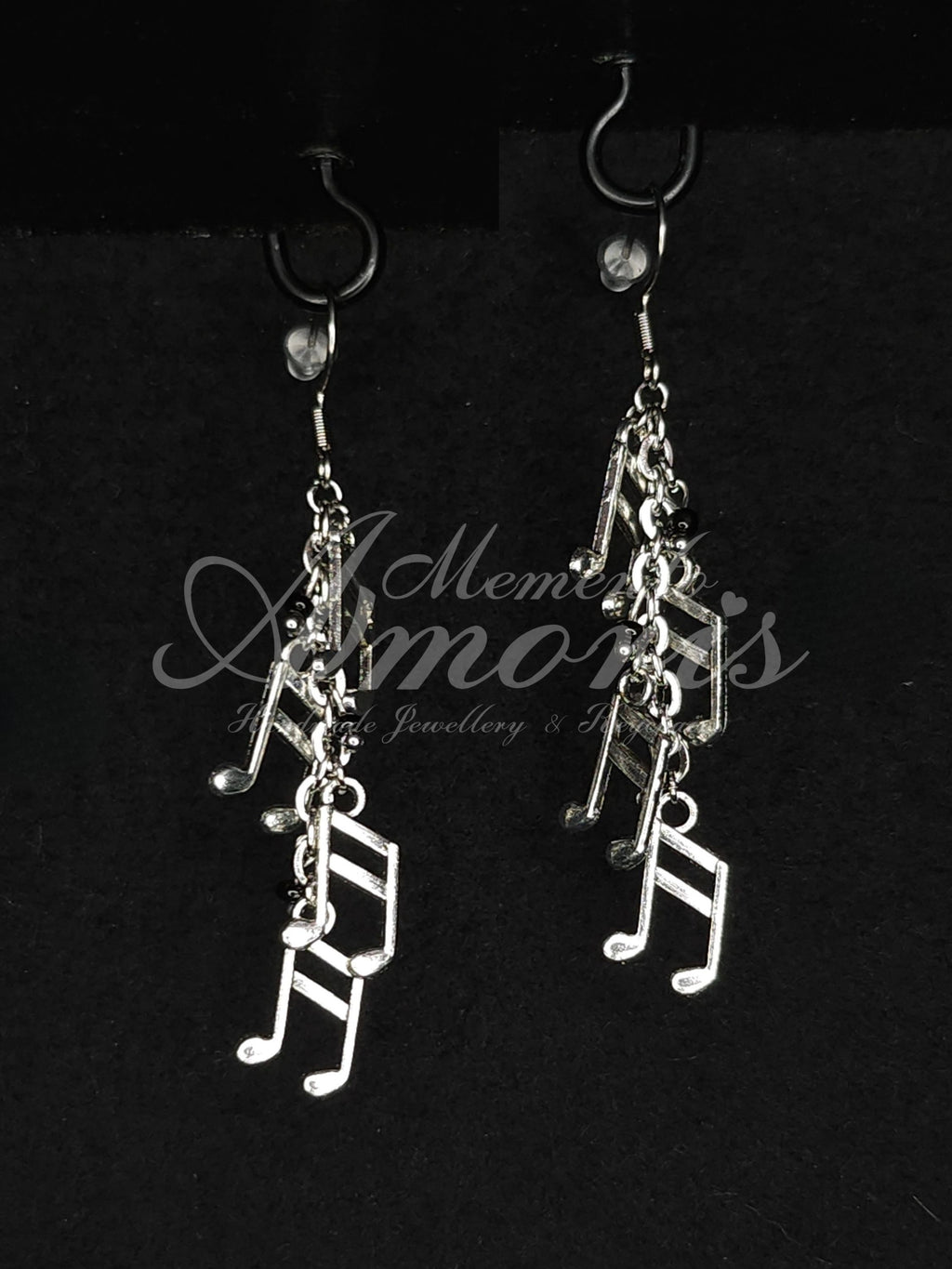 Music Note Earrings in silver