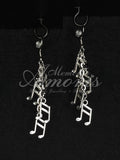 Music Note Earrings in silver