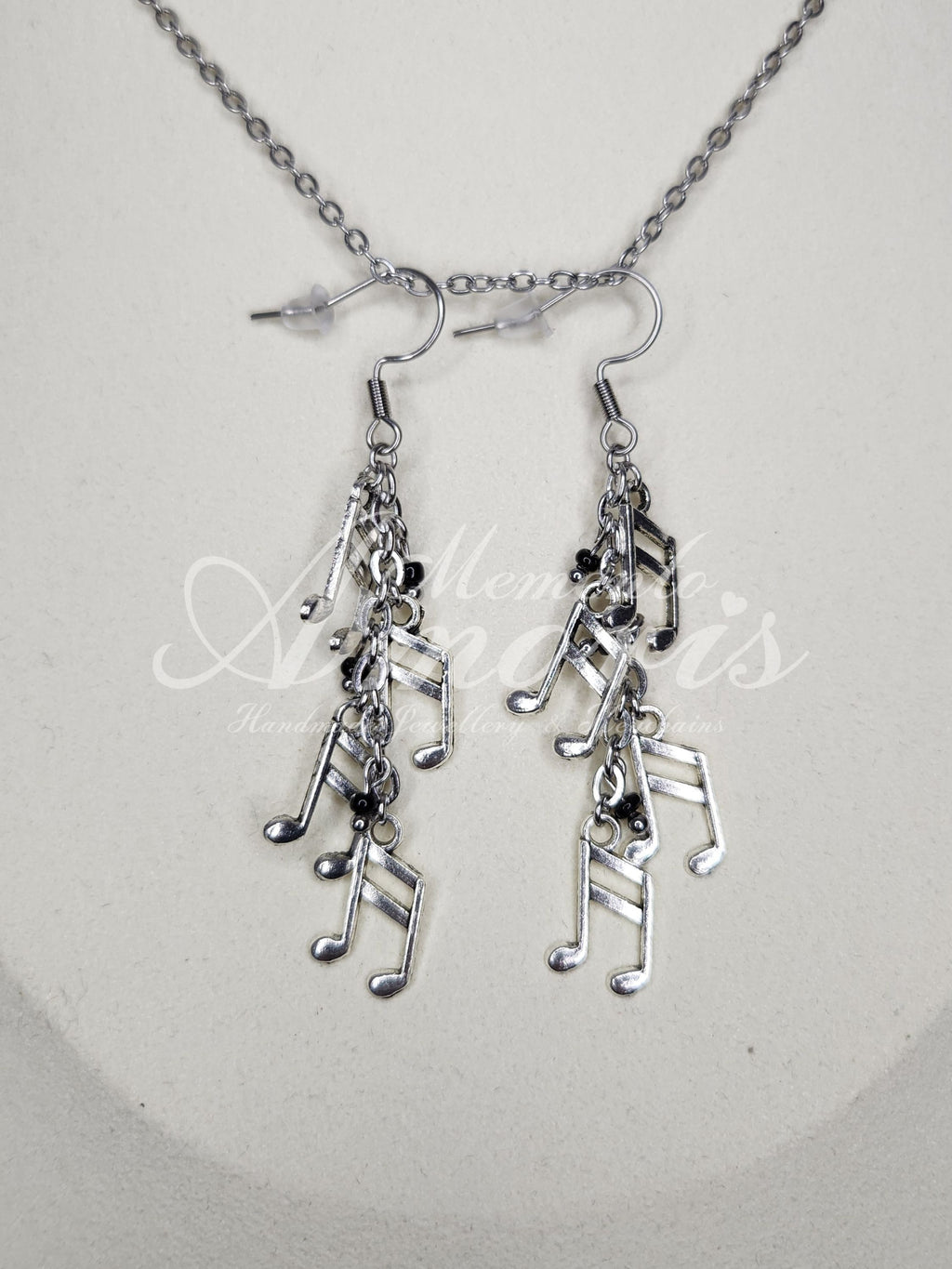 Music Note Earrings in silver