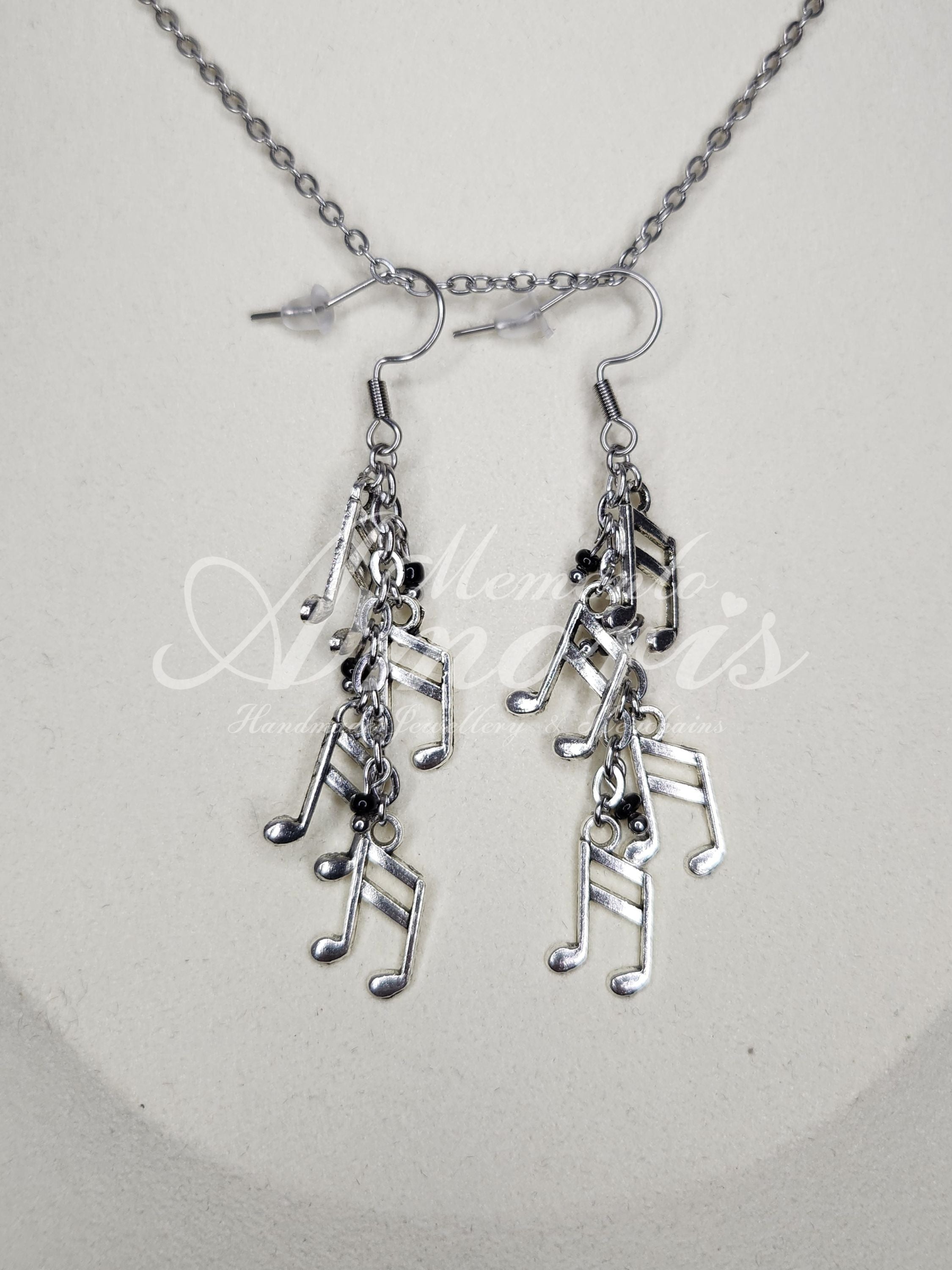 Music Note Earrings in silver