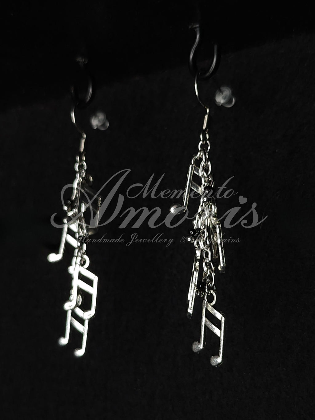 Music Note Earrings in silver