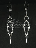 Chained Spike Septum Earrings in silver