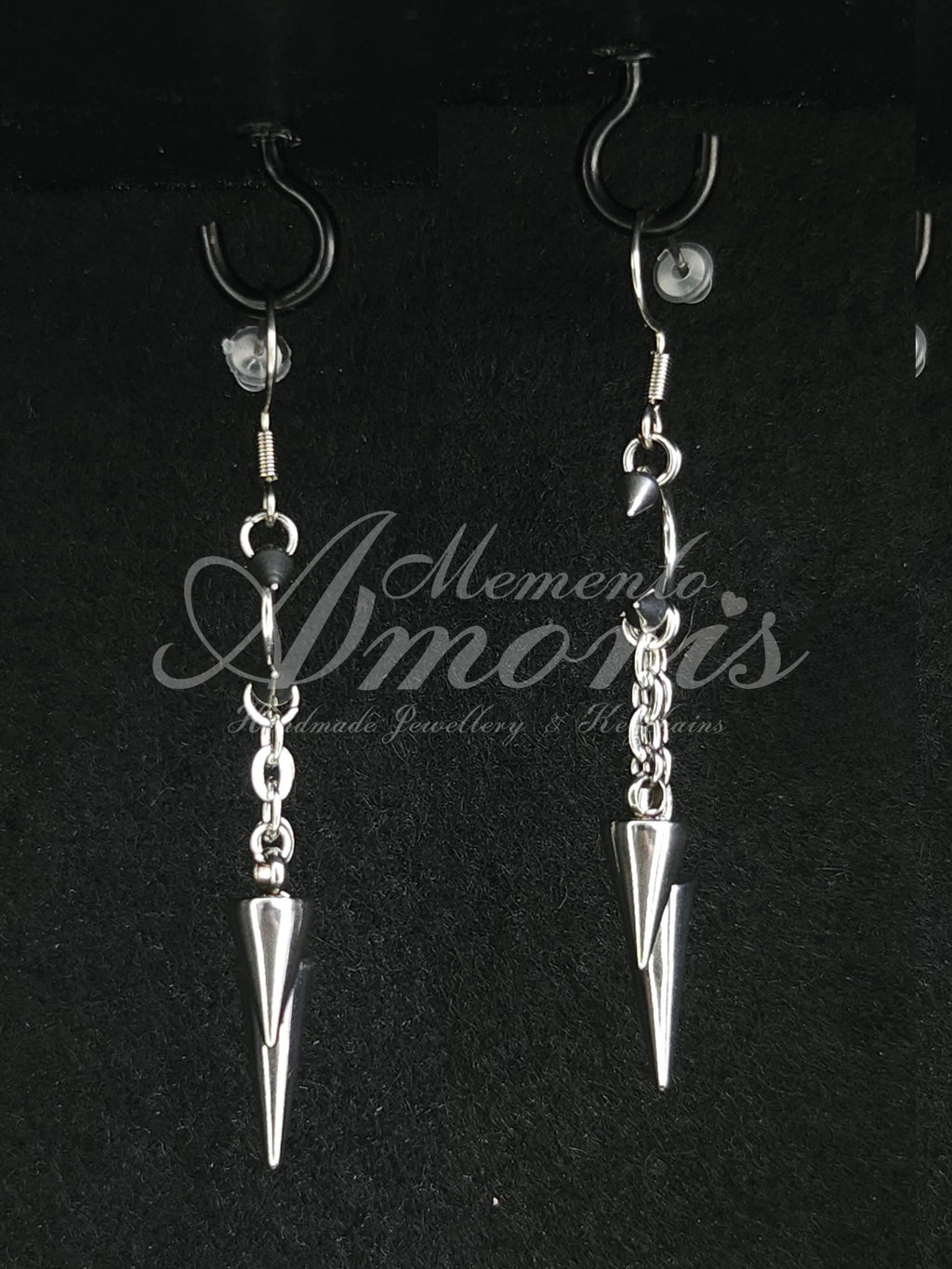 Double Spiked Septum Earrings in silver