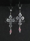 Princess Cross Earrings in silver