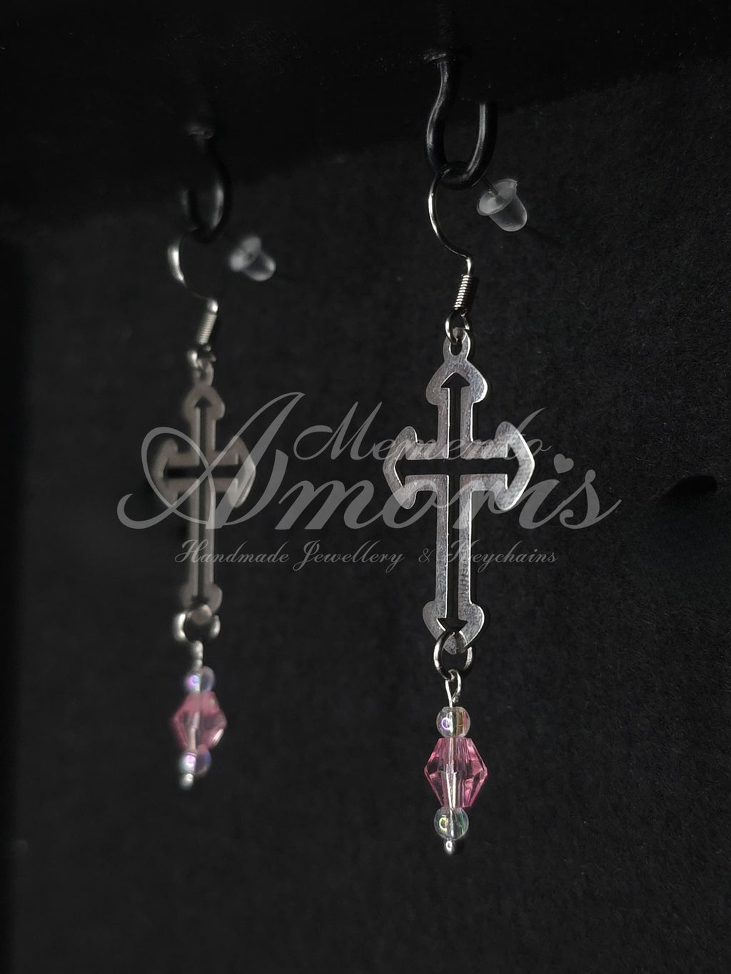 Princess Cross Earrings in silver