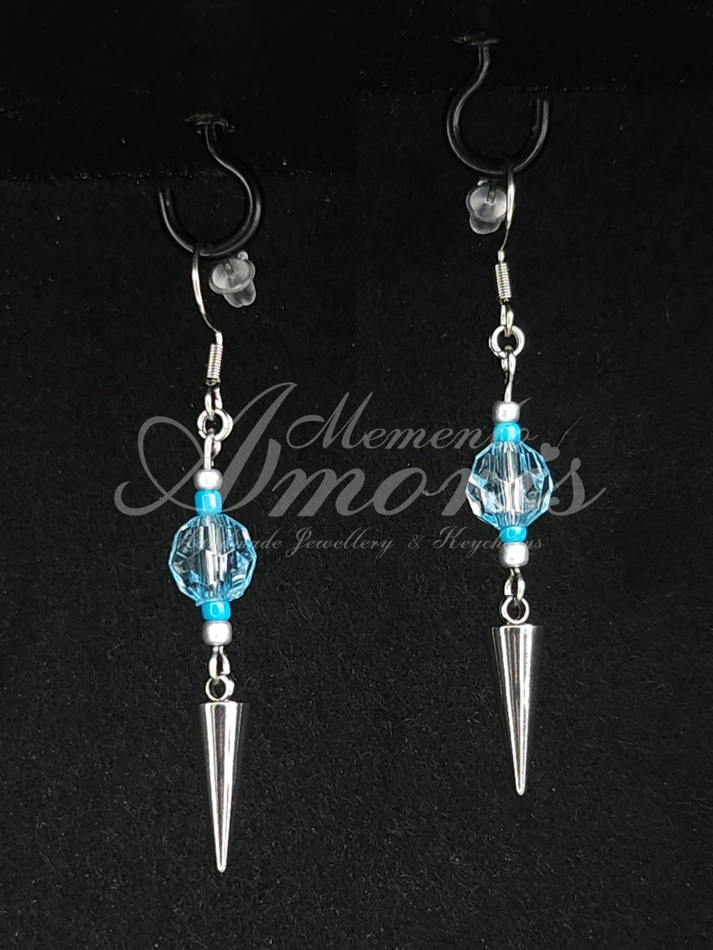 Punky Princess Earrings in silver, blue