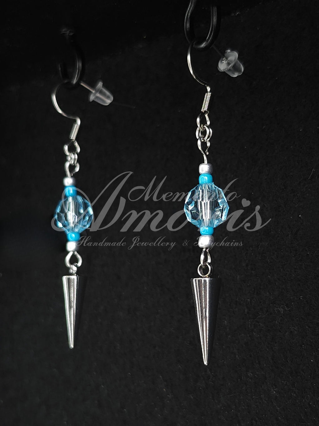 Punky Princess Earrings in silver, blue