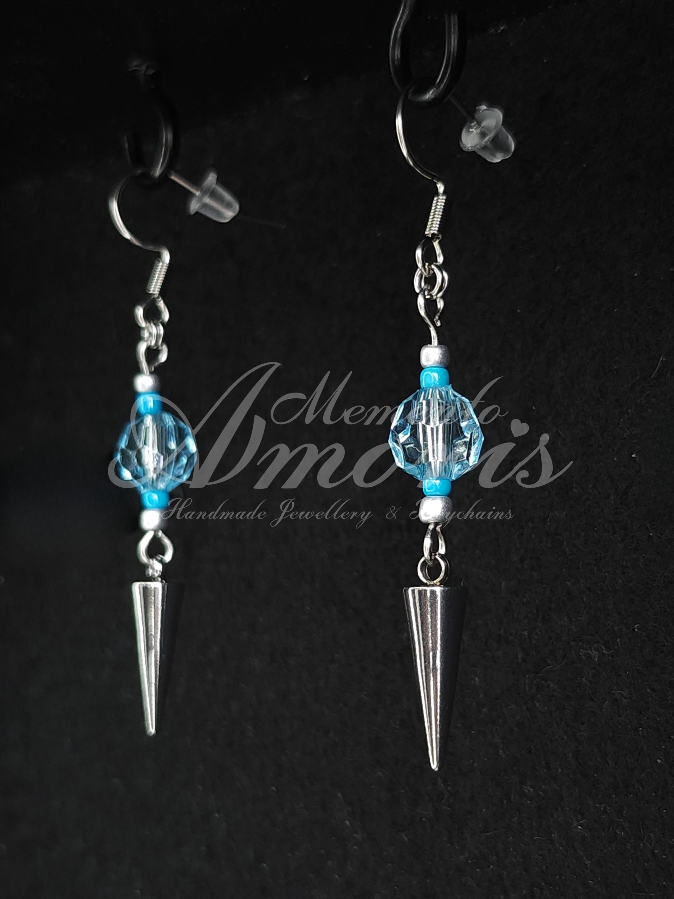 Punky Princess Earrings in silver, blue