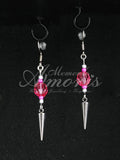Punky Princess Earrings in silver, pink