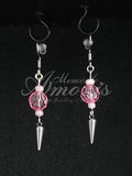 Punky Princess Earrings in silver, light pink small
