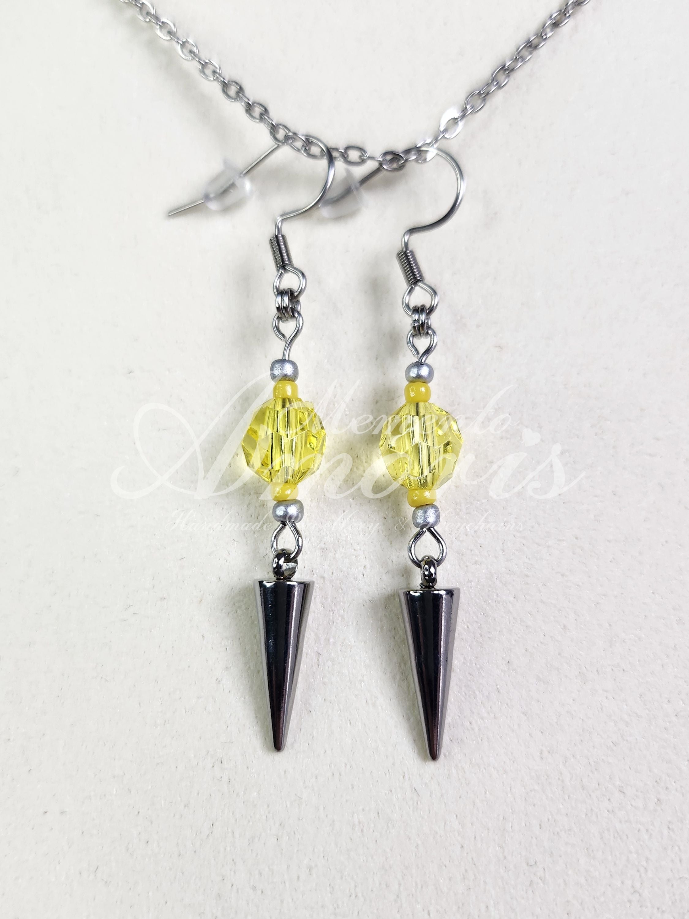 Punky Princess Earrings in silver, yellow