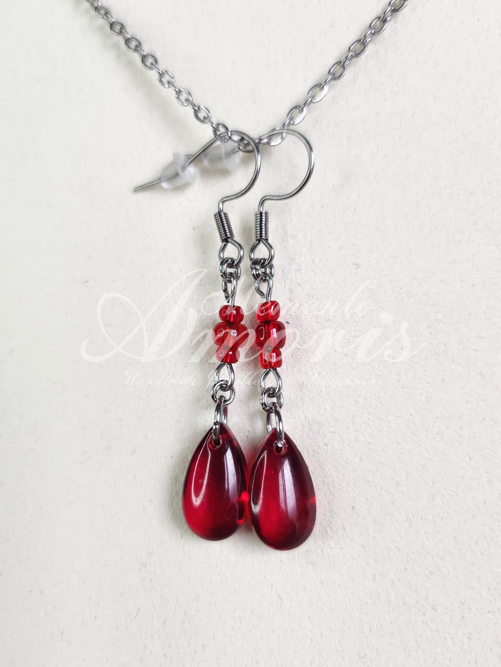 Vampire Drop Earrings in silver