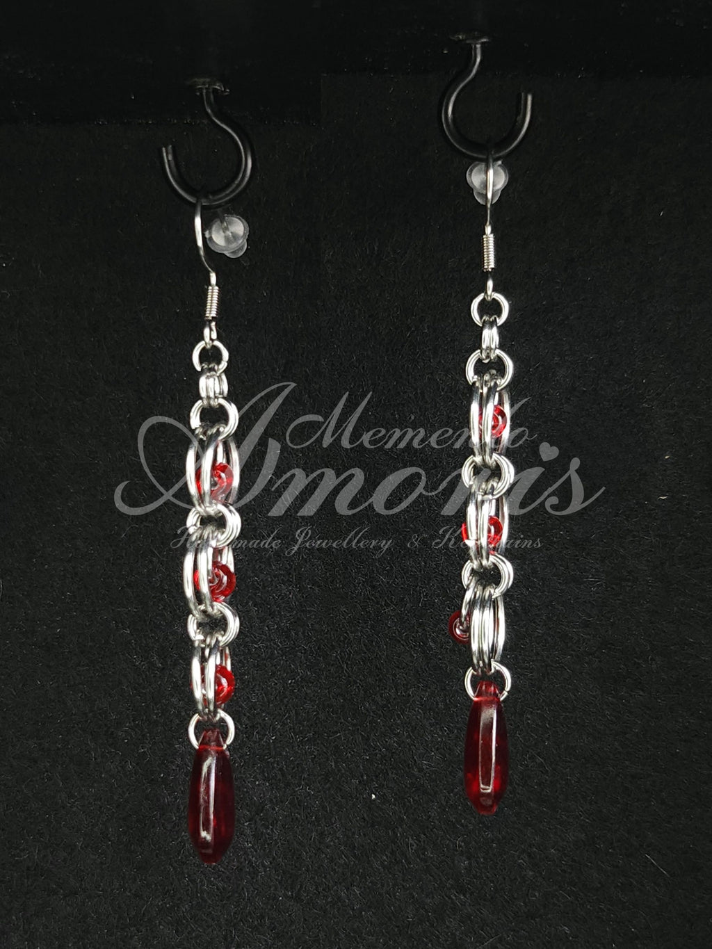 Dracula's Rings Earrings in silver