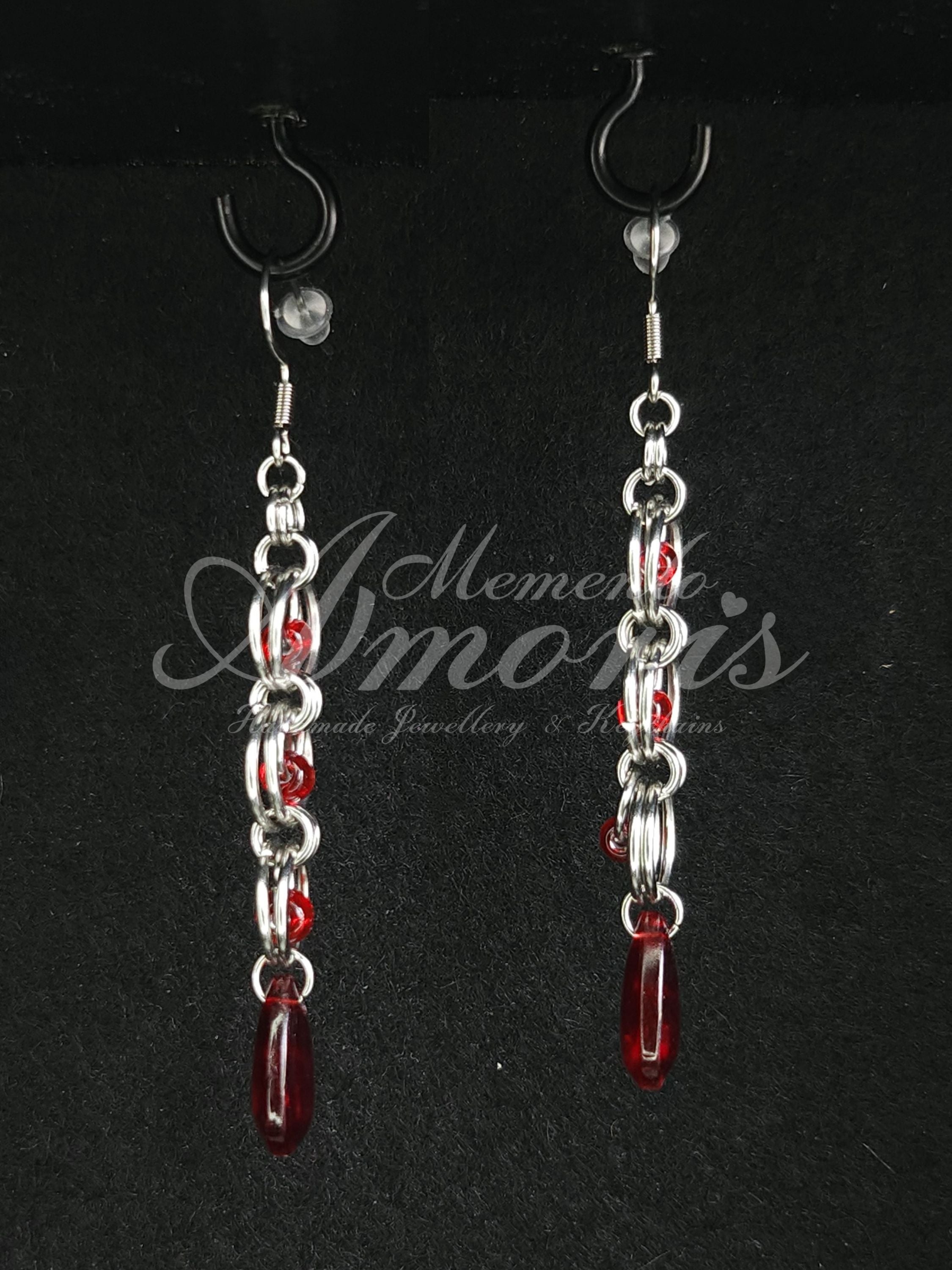 Dracula's Rings Earrings in silver