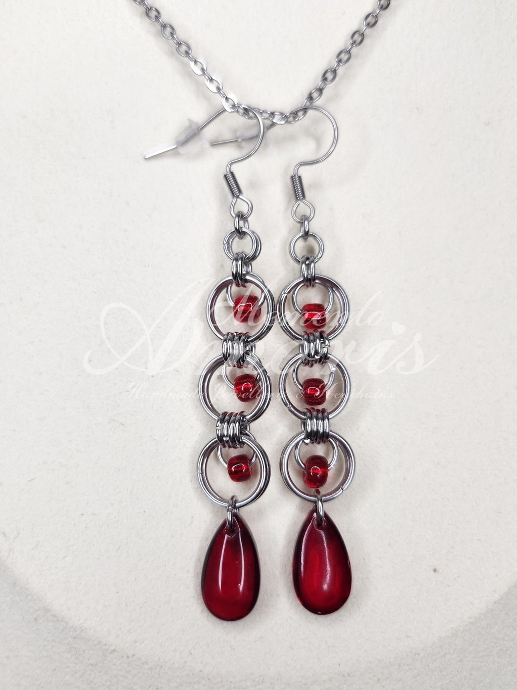 Dracula's Rings Earrings in silver