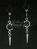 Spiked Septum Earrings in silver, long