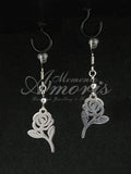 Mourning Rose Earrings in silver
