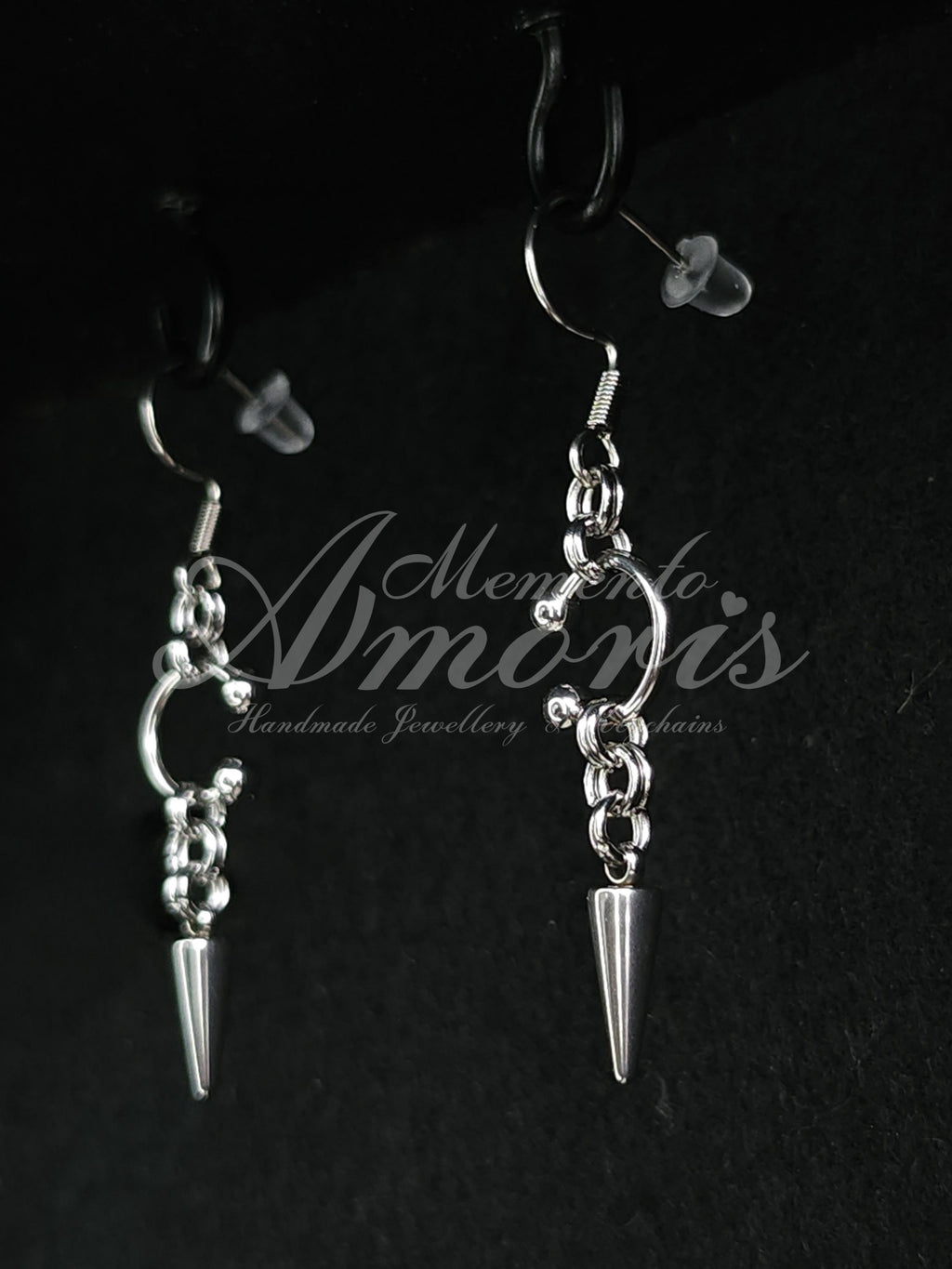 Spiked Septum Earrings in silver, short