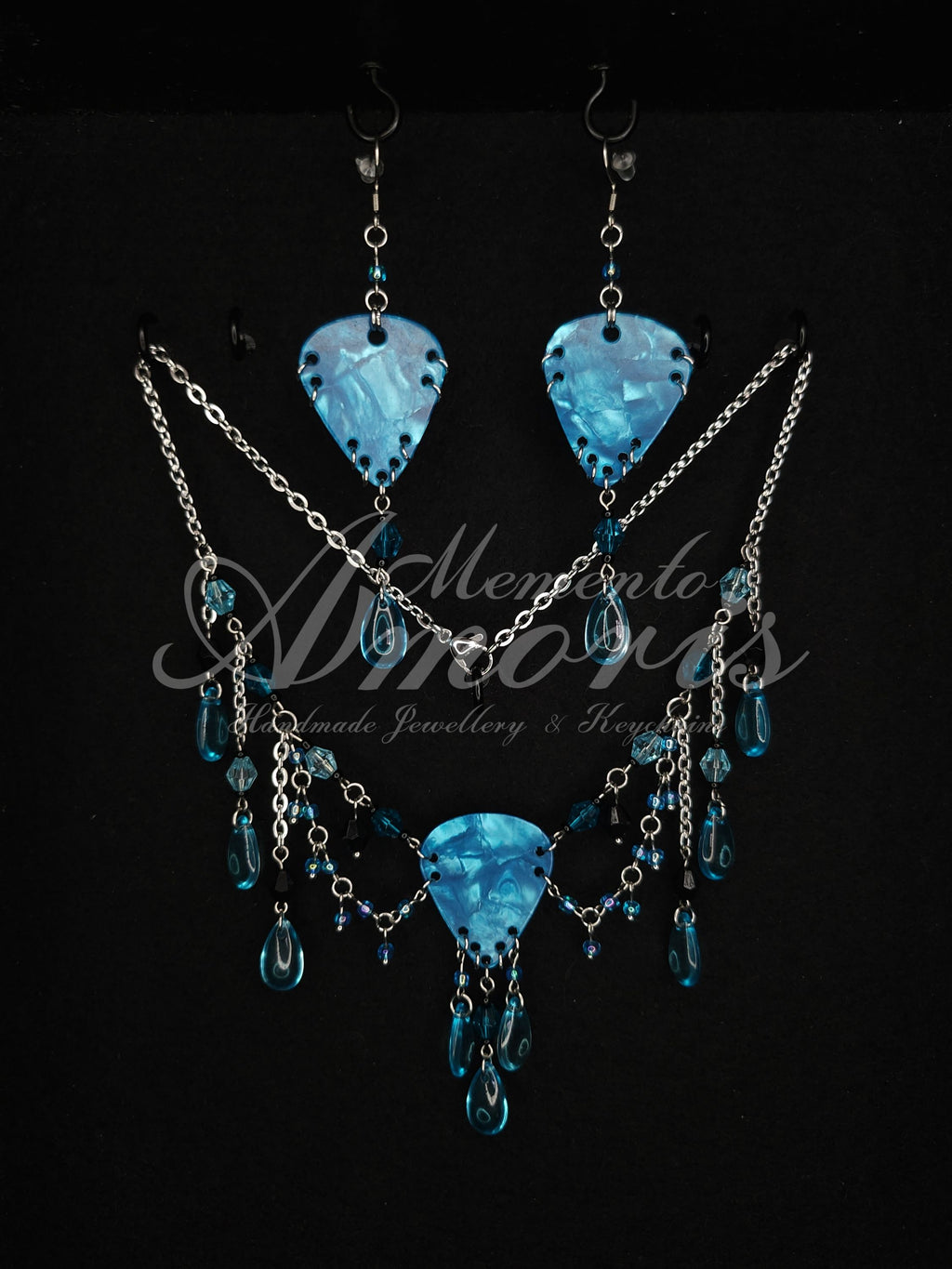 Blue Morpho Set in silver
