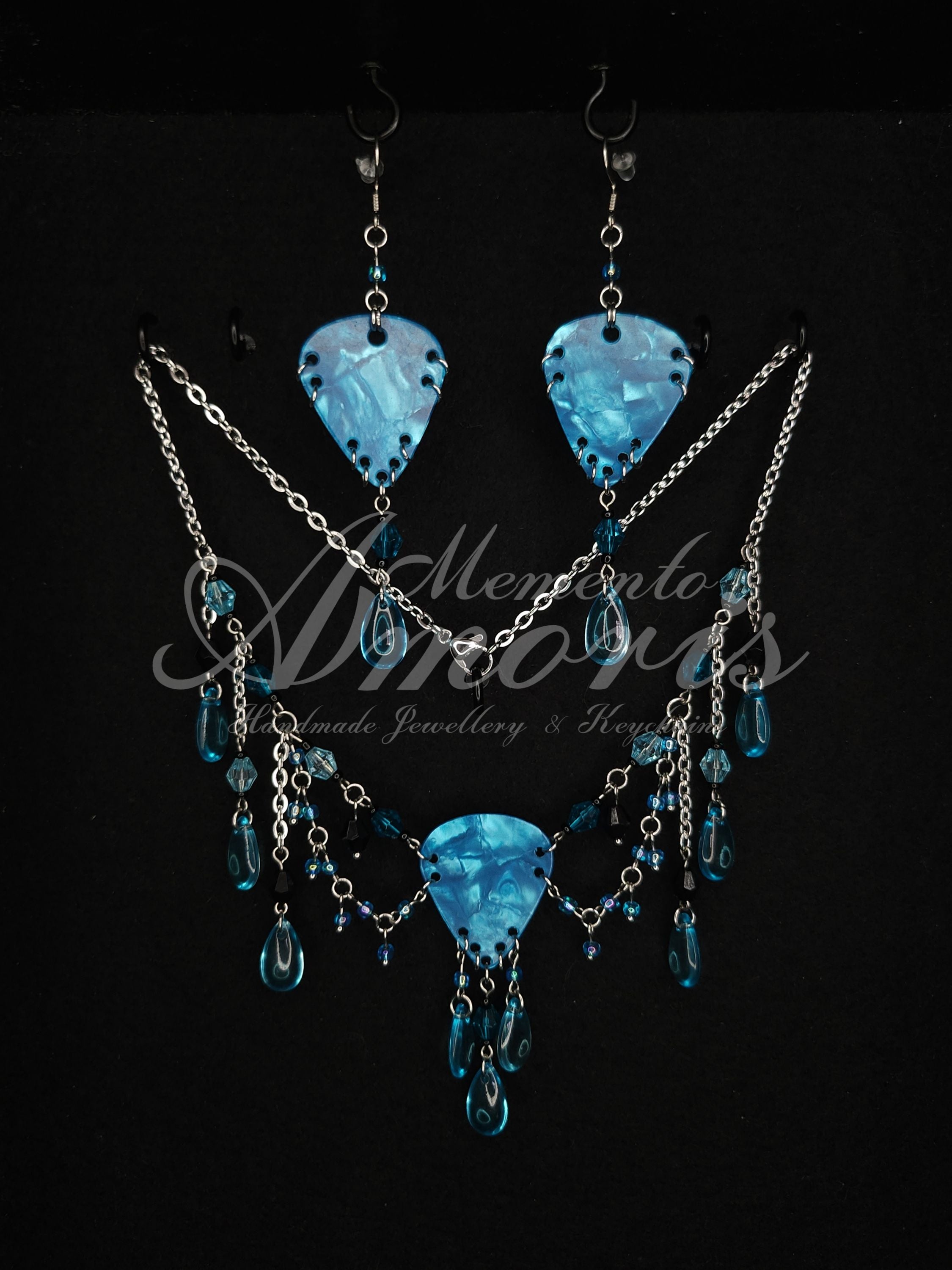 Blue Morpho Set in silver