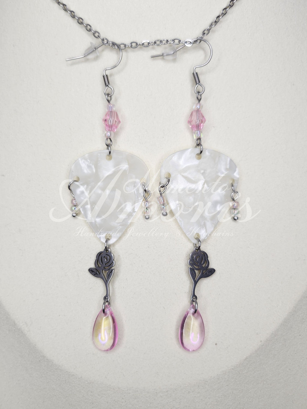 Pink Roses Set in silver