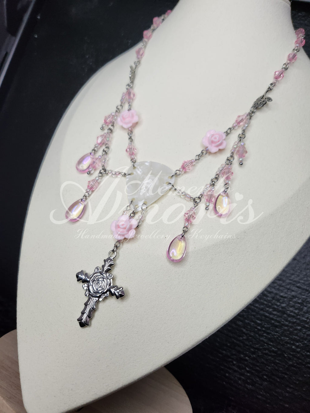 Pink Roses Set in silver