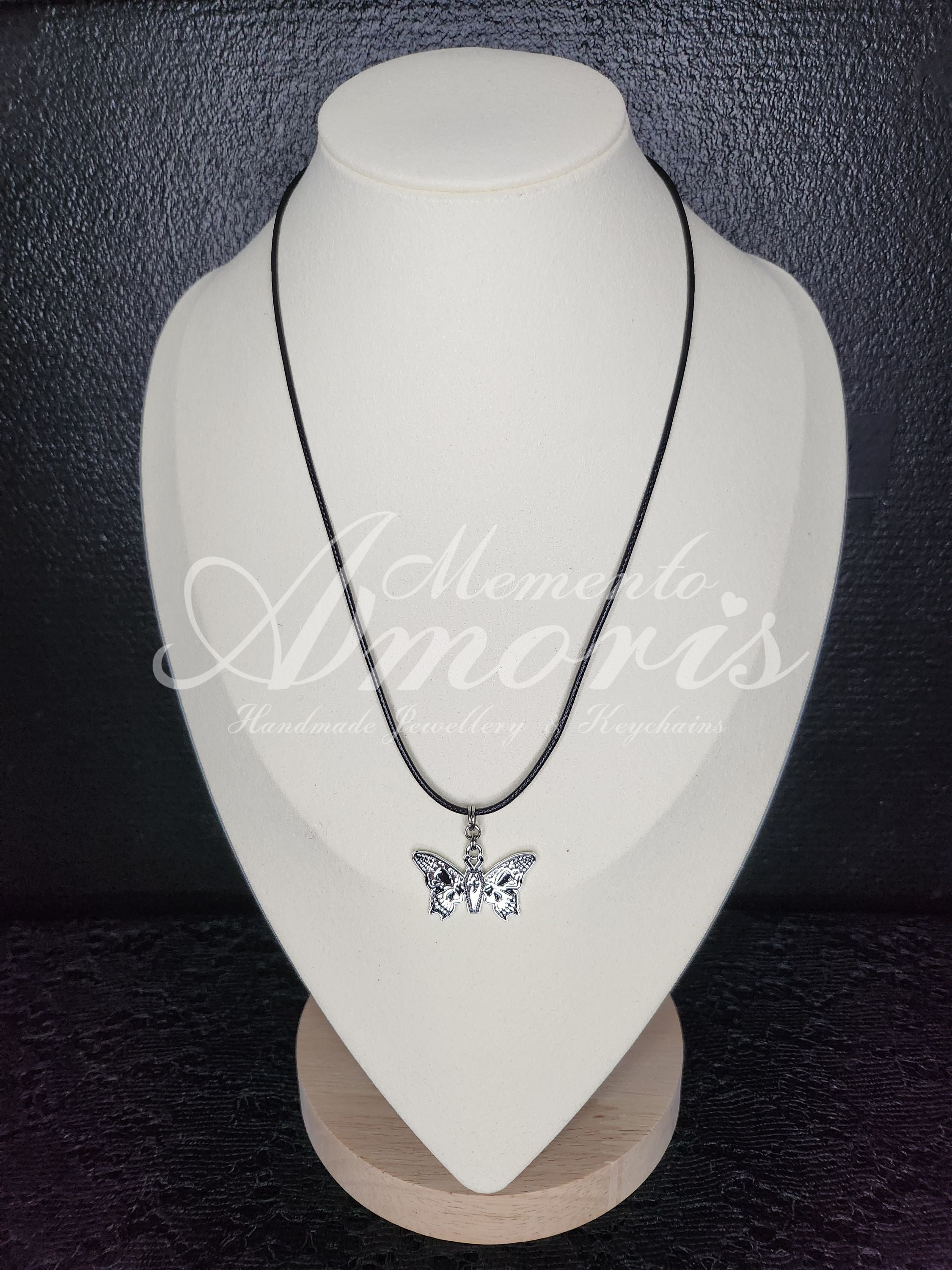 Coffin Butterfly Charm Necklace